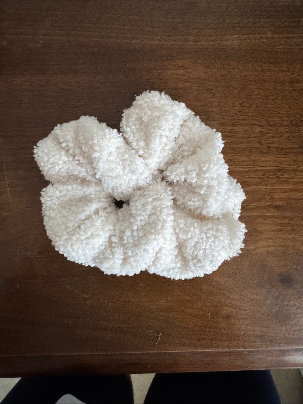 Free People Cream Sherpa Plush Scrunchie